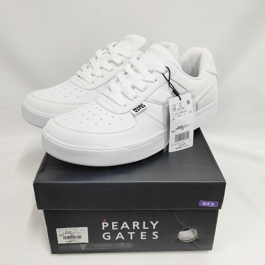 ○★新品 未使用 パーリーゲイツ ローカット ゴルフシューズ ホワイト 26cm