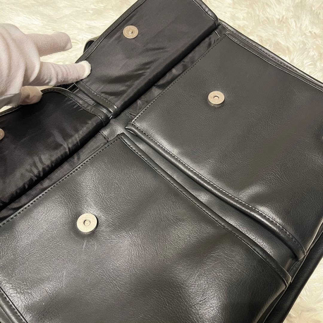 美品✨ANA 2way ビジネスバッグ オールレザー 大容量 2層式 ブラック