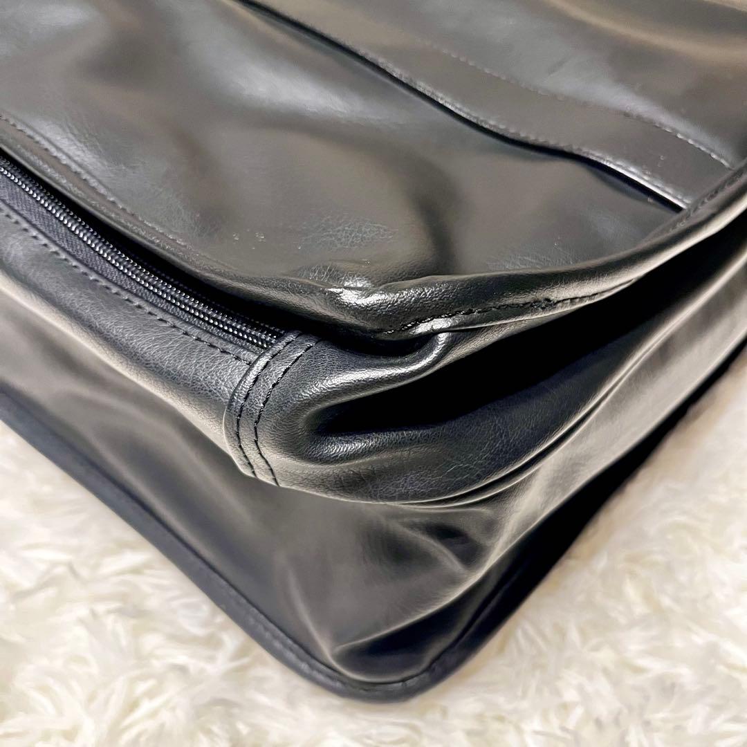 美品✨ANA 2way ビジネスバッグ オールレザー 大容量 2層式 ブラック