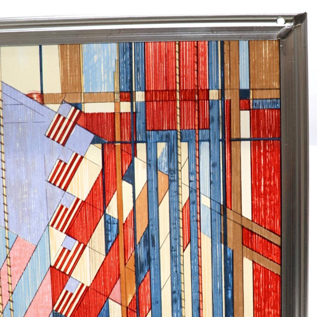 フランク・ロイド・ライト 激レア ヴィンテージ ステンドグラス アメリカの国旗