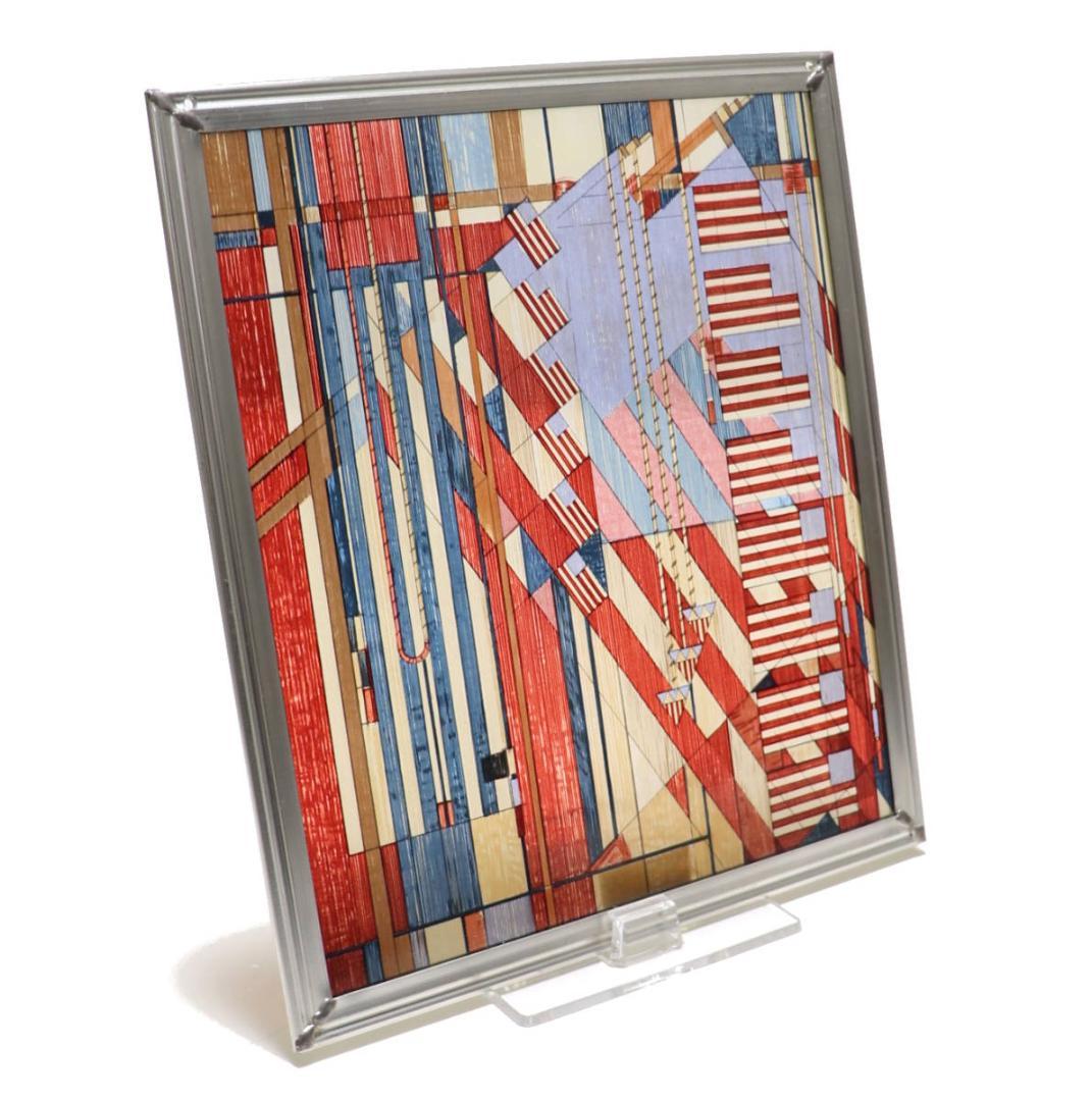 フランク・ロイド・ライト 激レア ヴィンテージ ステンドグラス アメリカの国旗