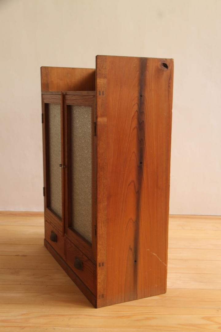 ガラス棚　食器棚　収納棚　本棚　木製　古道具　古家具　ビンテージ　アンティーク