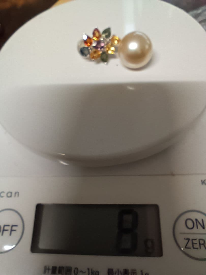 K18WG パール 花モチーフ ピアス(片耳用)