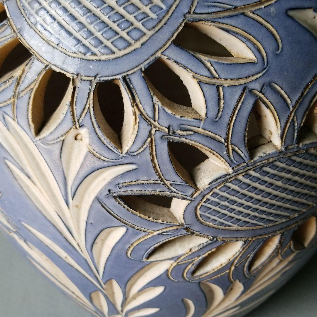 お値下げしました⤵信楽焼傘立て  壺型ひまわり 高さ４３cm