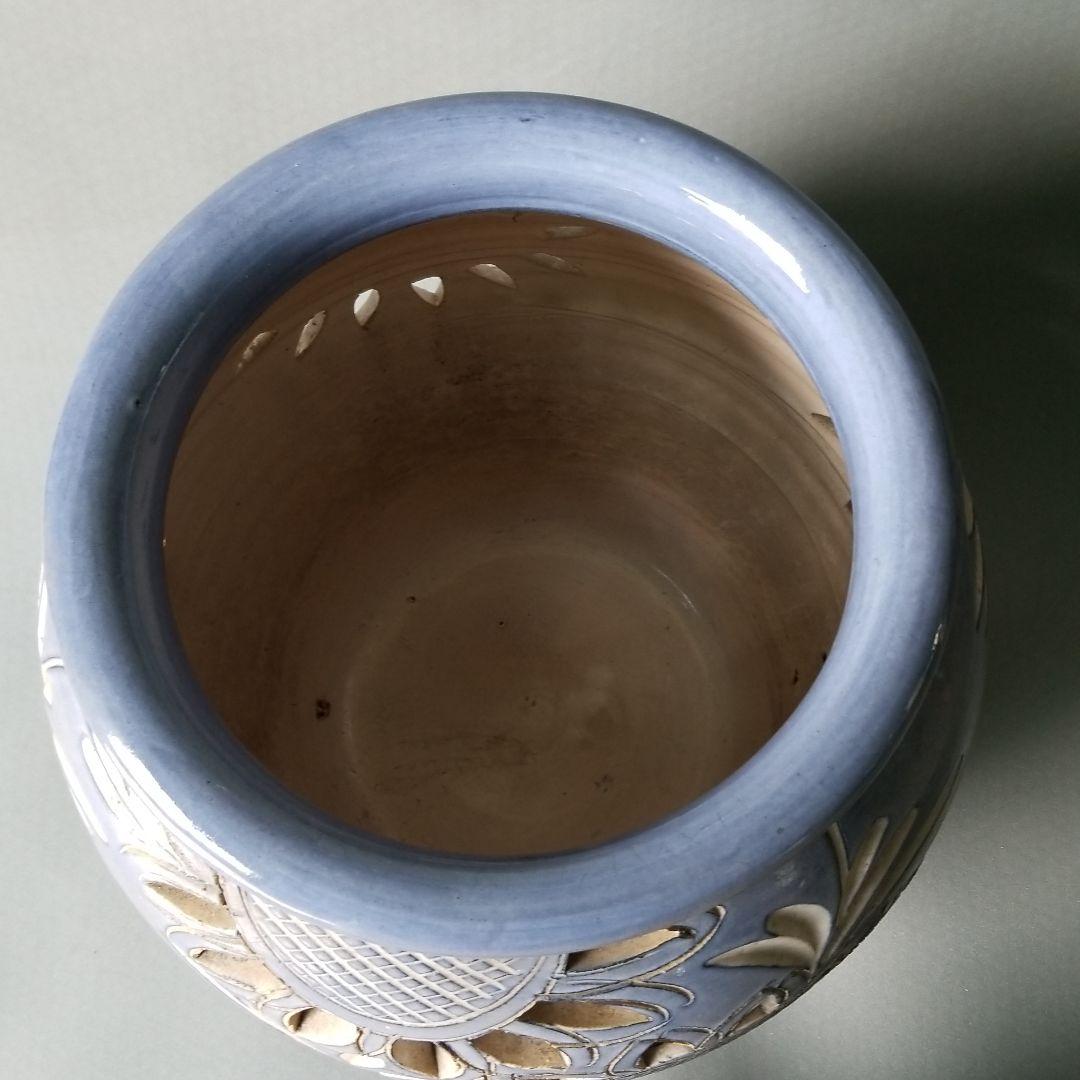 お値下げしました⤵信楽焼傘立て  壺型ひまわり 高さ４３cm