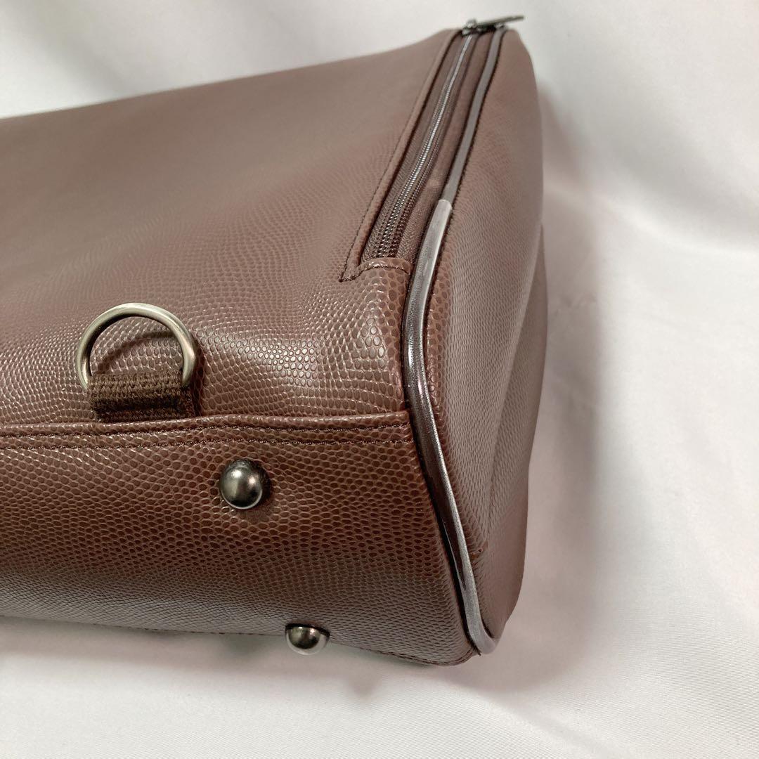 【新品】豊岡鞄 YOUTA LIZARD 3WAY 横ダレス M ビジネス 茶色