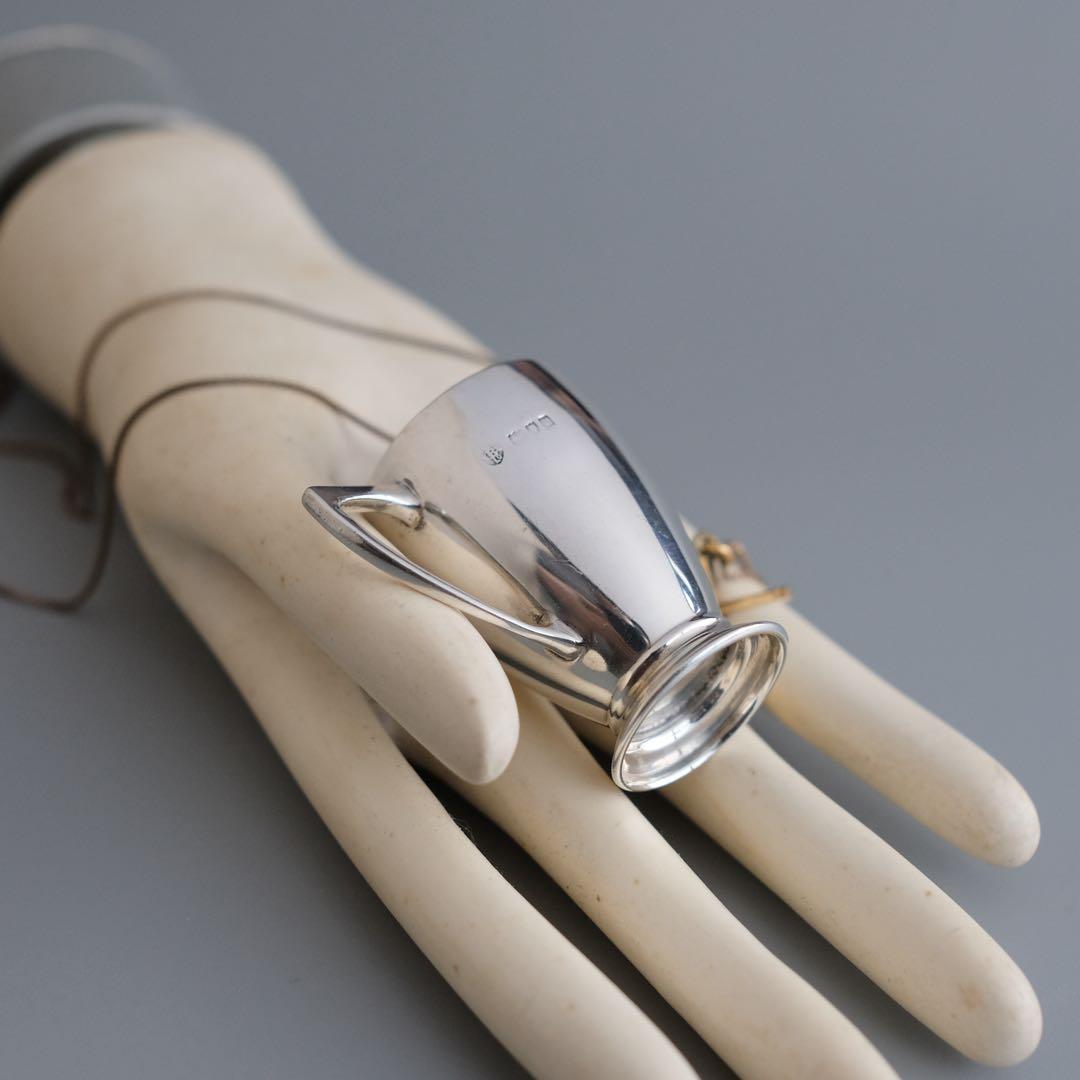 1916年　イギリス・バーミンガム　純銀製　アンティークミニトロフィーカップ