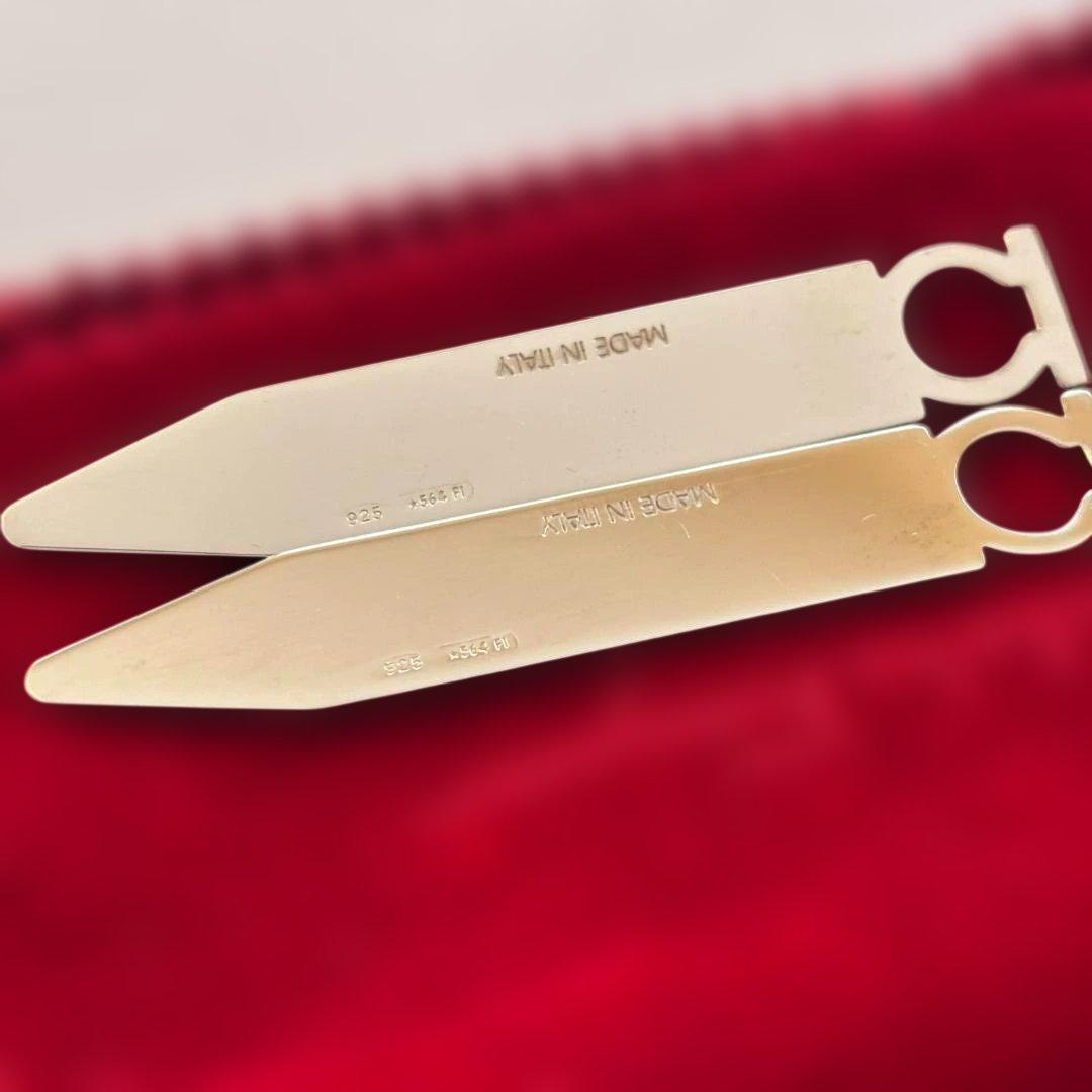 Ferragamo フェラガモ カラーキーパー 襟 SV925 付属品完備