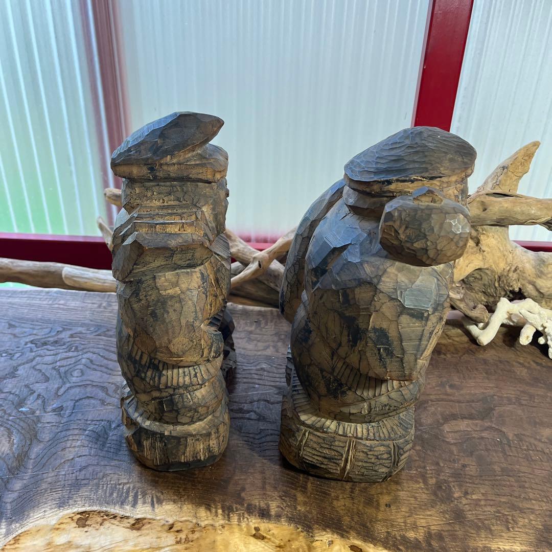 骨董／木彫り／七福神置物／大黒天／大黒様／アンティーク／ヴィンテージ