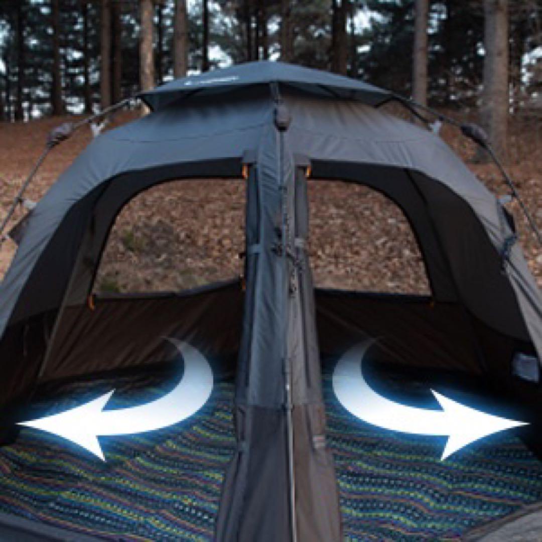 オート キャンプ テント ファミリー 新品 4人用 防水 前室 付き 青 新品