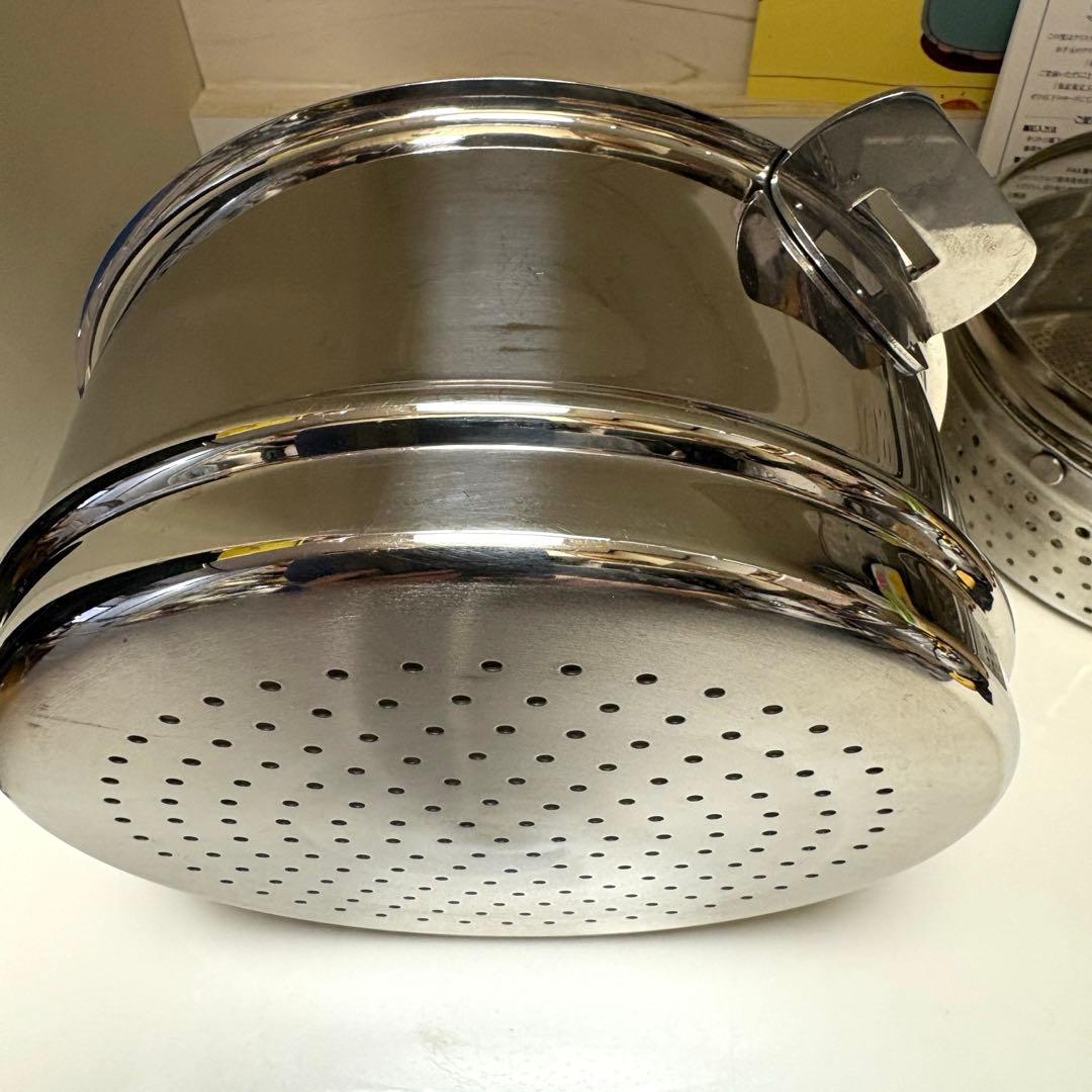 クリステル Lシリーズ 両手鍋深型 20cm 蒸し器 セット レア
