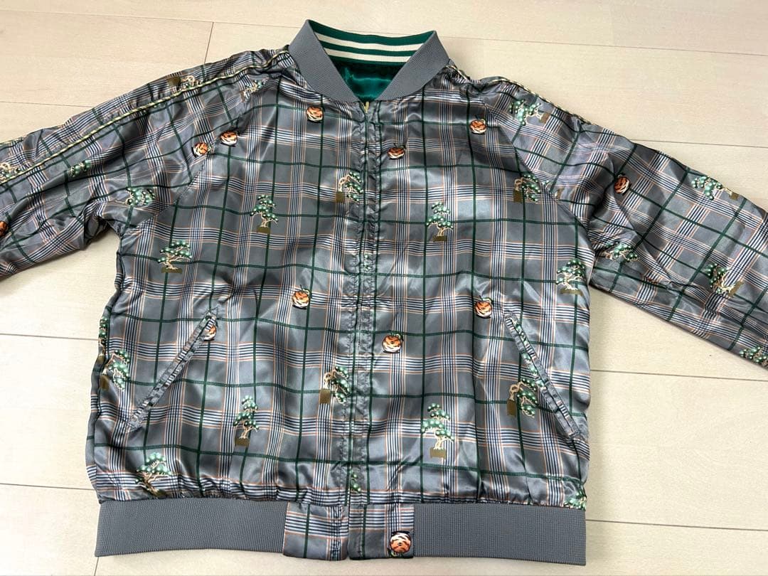 HOTELO スカジャン リバーシブル サテン 虎刺繍