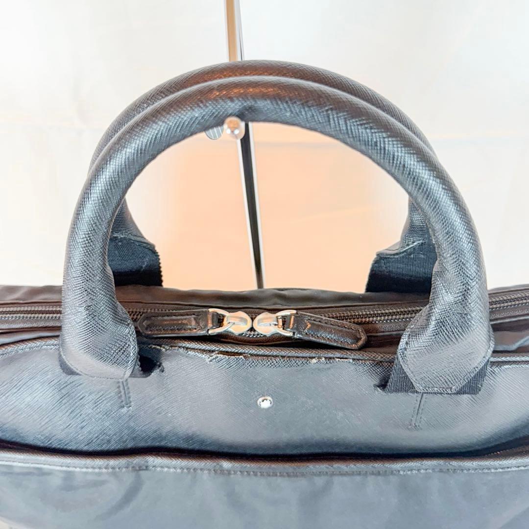 モンブラン ビジネスバッグ ナイロン×レザー 黒 ショルダー付