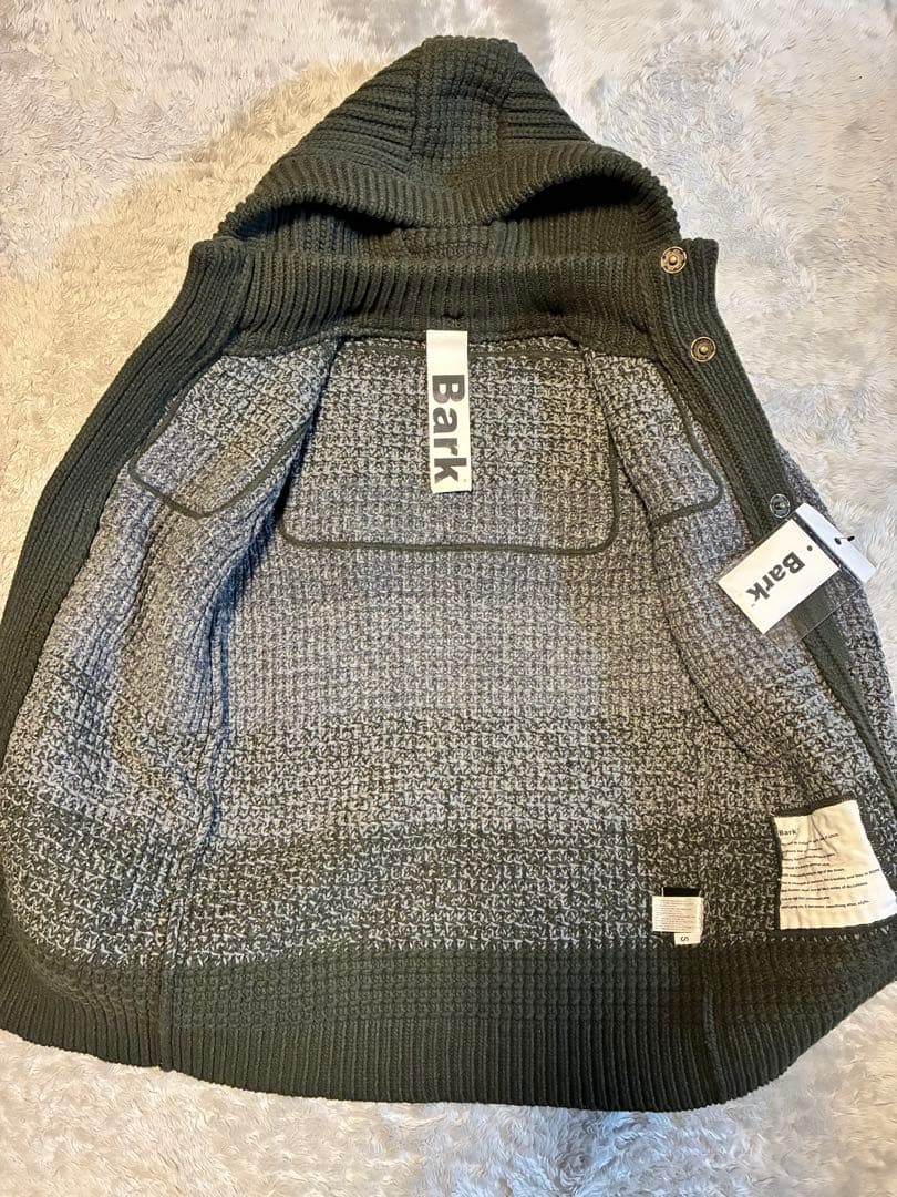 Bark イタリア製　フード付きニットダッフルコート