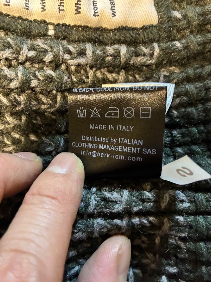 Bark イタリア製　フード付きニットダッフルコート