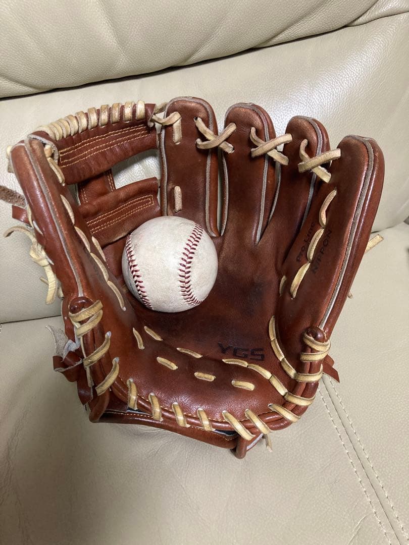 YGS 山本グラブスタジオ 硬式グローブ ブラウン 右投げ用　約28cm日本製