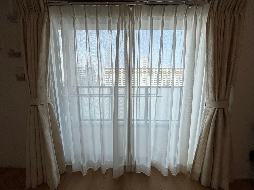 unicoカーテン　ドレープ&レースセット　224cm×185cm