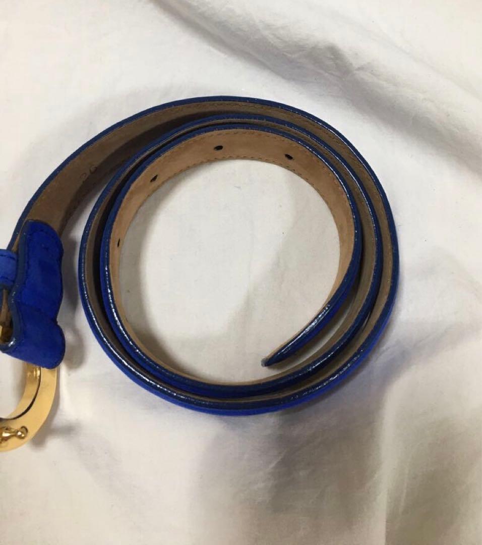 Tiffany ベルト　女性用　ブルー　ゴールド　本革　スエード　ティファニー