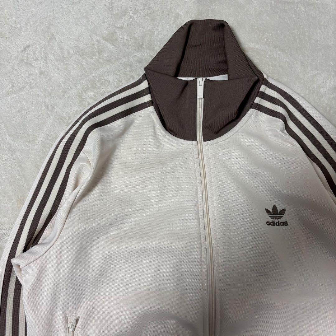 adidas トラックジャケット ライトベージュ モカブラウン　ビッグサイズ