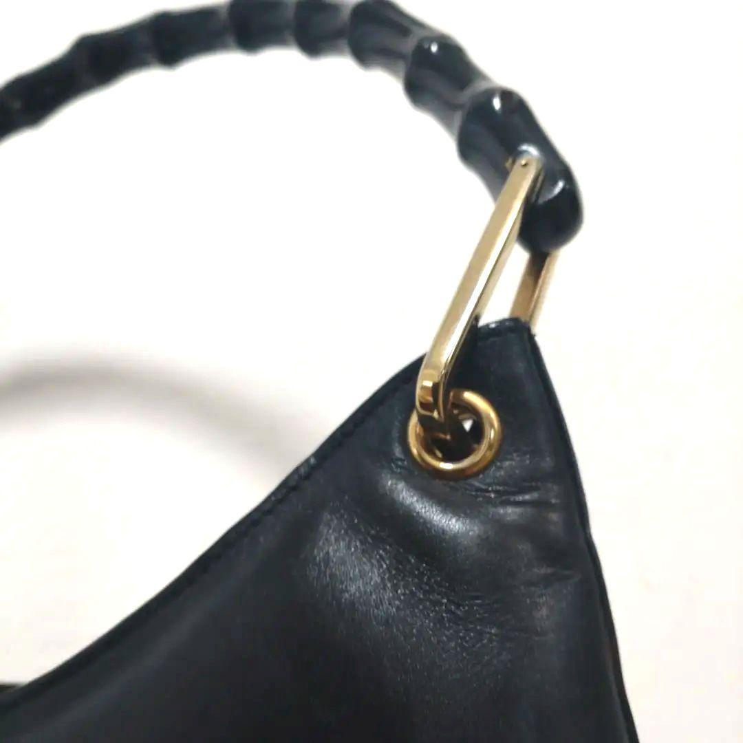 訳あり GUCCI グッチ バンブー ショルダーバッグ ハンドバッグ 黒
