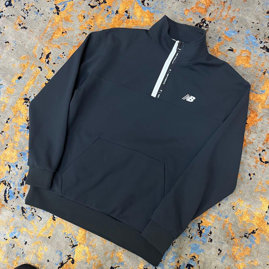 ニューバランスゴルフ メンズ ハーフジップ スウェット 4 ブラック パーカー