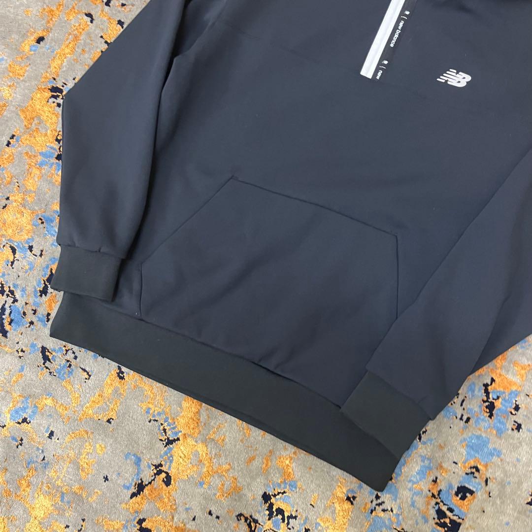 ニューバランスゴルフ メンズ ハーフジップ スウェット 4 ブラック パーカー