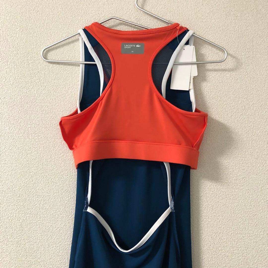 【新品】LACOSTE SPORT テニスドレス ワンピース ネイビー Sサイズ