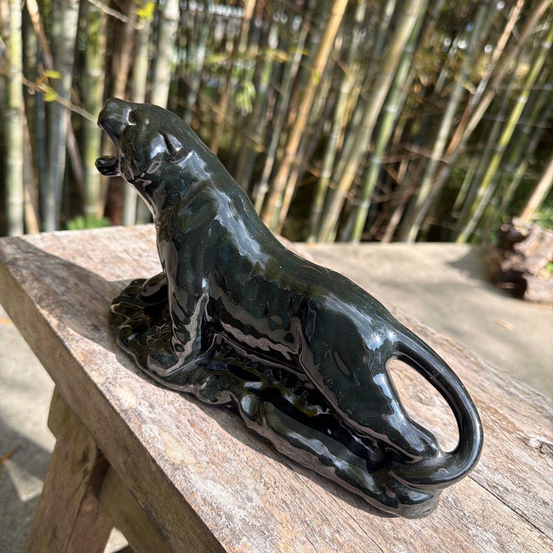 ブラックパンサー 陶器　置物　ミッドセンチュリー　ヴィンテージ　50-60s