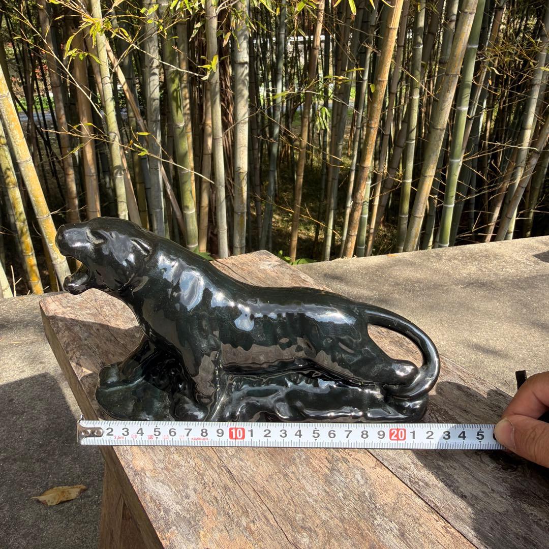 ブラックパンサー 陶器　置物　ミッドセンチュリー　ヴィンテージ　50-60s