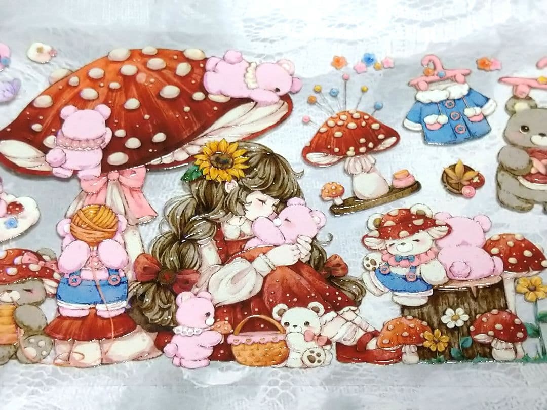 J703＃蘑菇织屋(虹光)浸月岛切り売り海外人物装飾マステ女の子