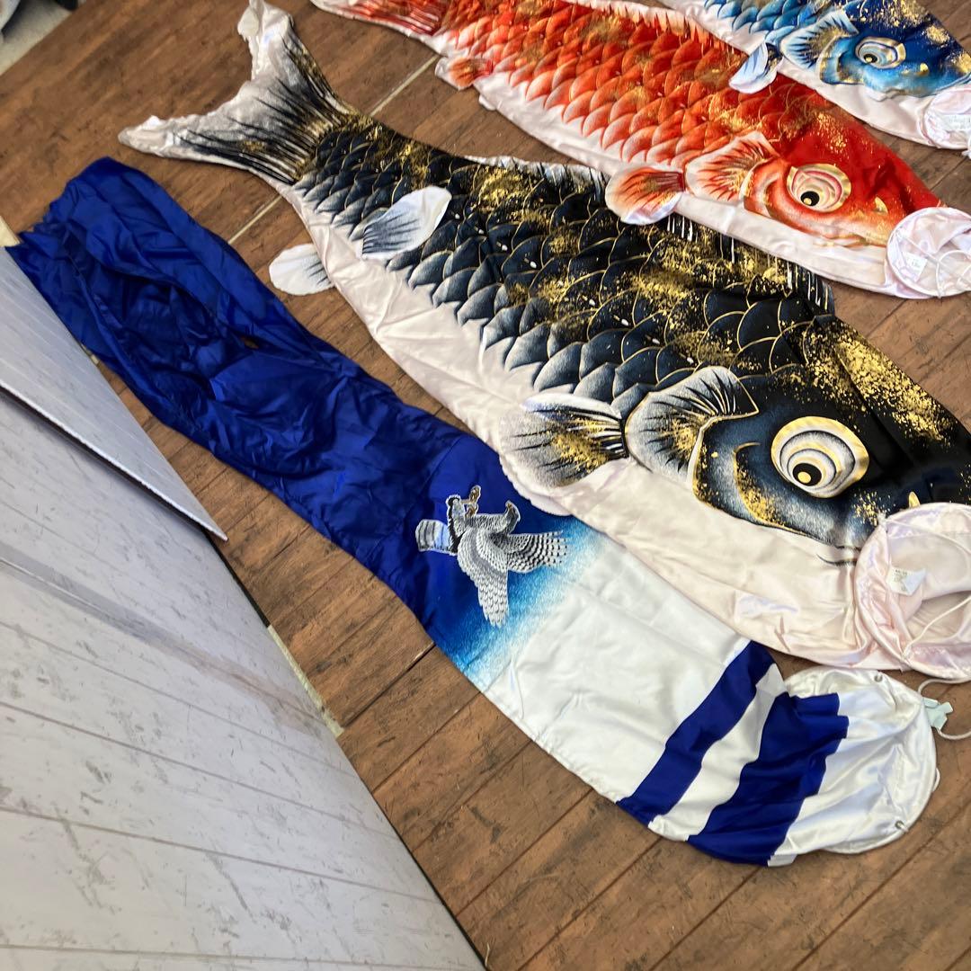 昭和レトロ 染吉 極上紅色逸品 金彩 光輝 鯉のぼり 2Mセット 子供の日 装飾