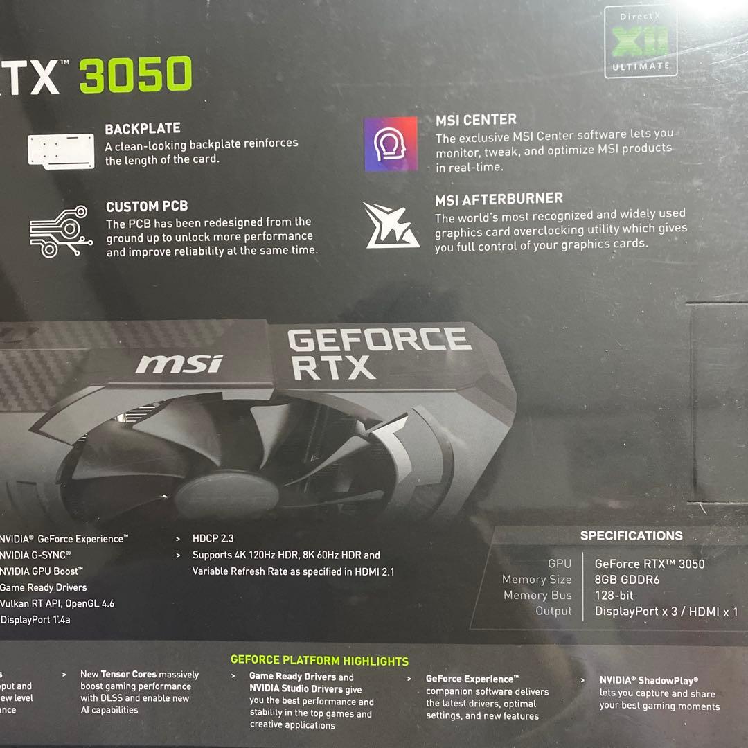 グラフィックボード・グラボ・ビデオカード MSI AERO ITX GeForce RTX 3050 8GB GDDR6