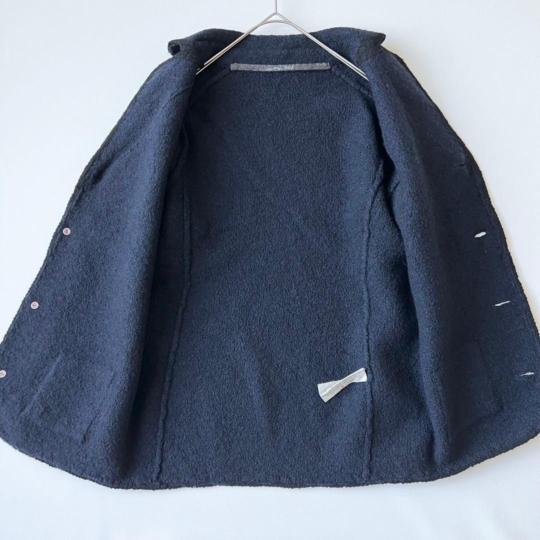 4888【美品】45R ニットジャケット アルパカ umii908 銀ボタン M