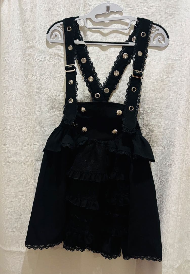 夢纏うサスペンダースカート　ディムモアール　ブラック　Lサイズ