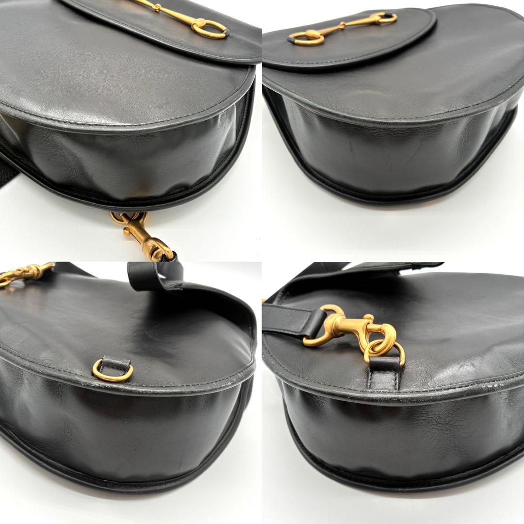 希少 GUCCI オールドグッチ　ホースビット　ボディバッグ　ワンショルダー 黒