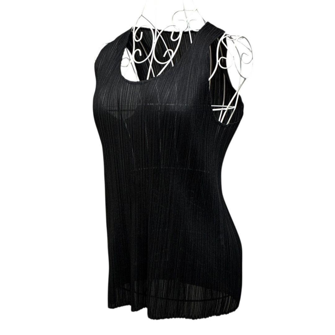 極美品✨プリーツプリーズ イッセイミヤケ キャミソールノースリーブ 黒 3