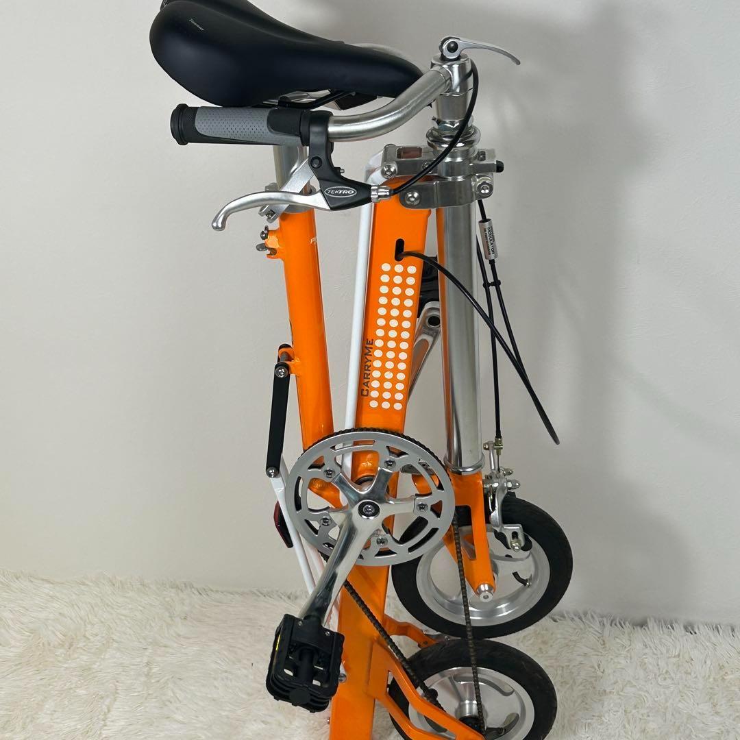 【極美品】CARRY ME　人気のオレンジ　8インチ　折り畳み自転車