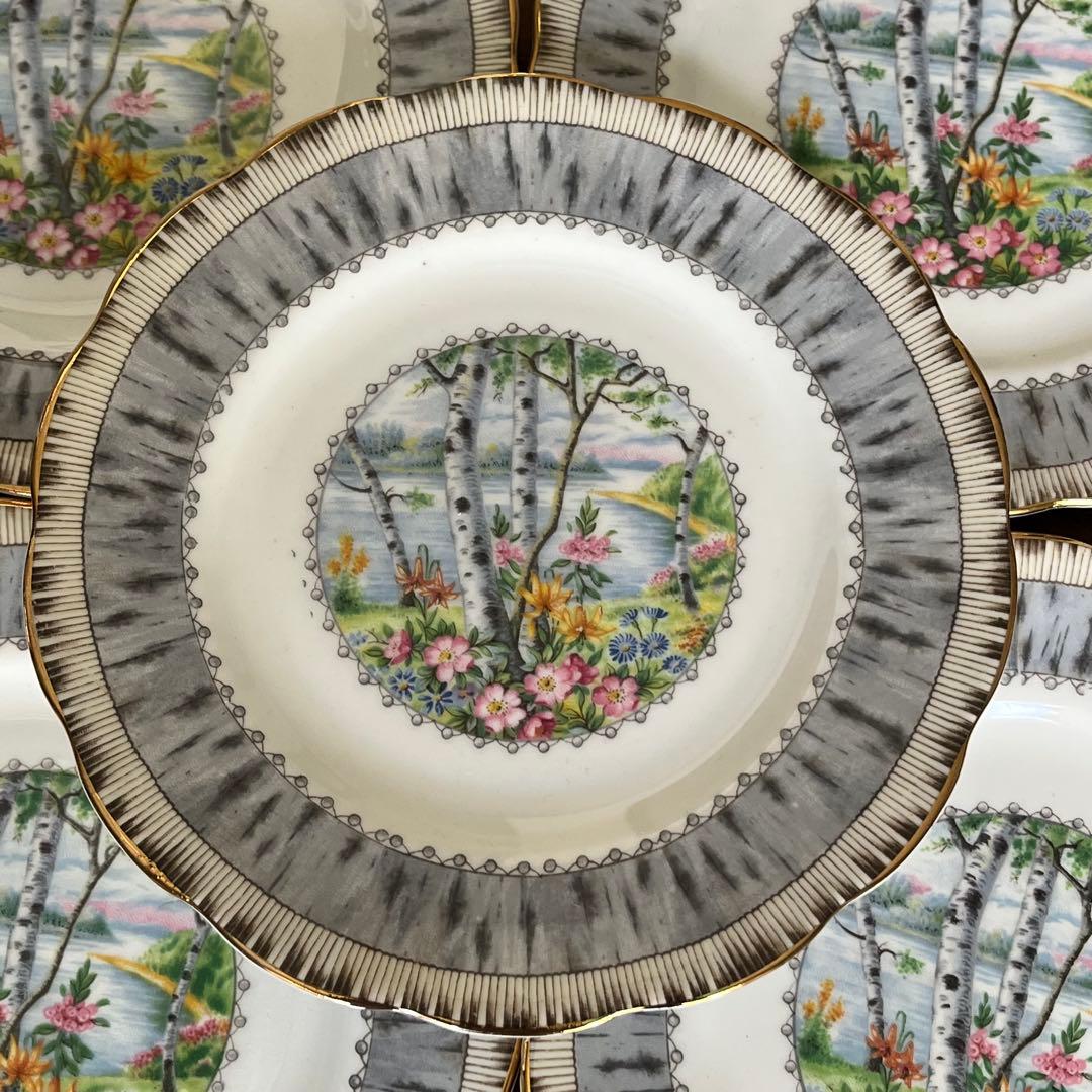 【レア美品】ロイヤルアルバート★シルバーバーチ★ケーキ皿　5枚