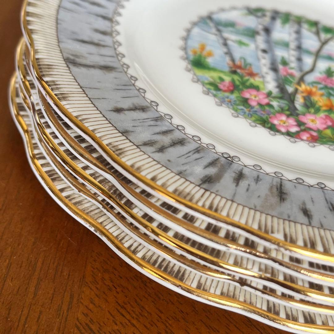 【レア美品】ロイヤルアルバート★シルバーバーチ★ケーキ皿　5枚