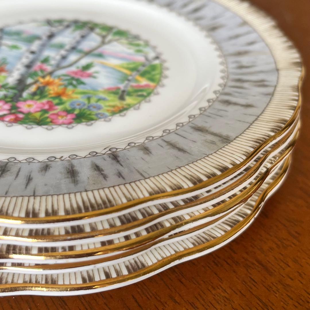 【レア美品】ロイヤルアルバート★シルバーバーチ★ケーキ皿　5枚