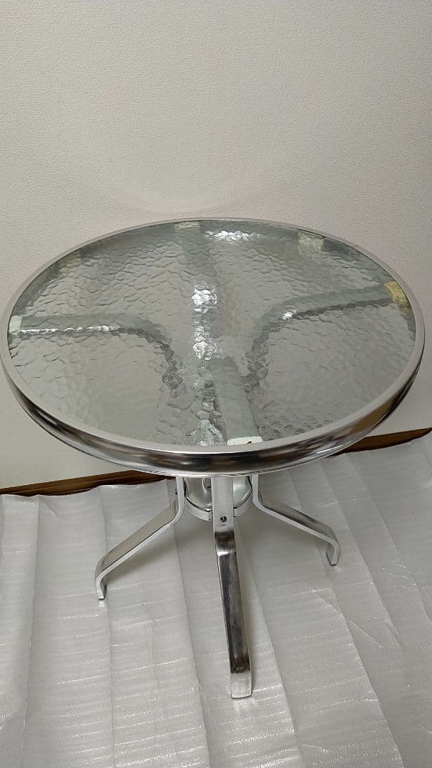 【DULTON】ダルトン╱テーブル╱丸テーブル╱円型╱アルミ╱ガラス╱カフェ