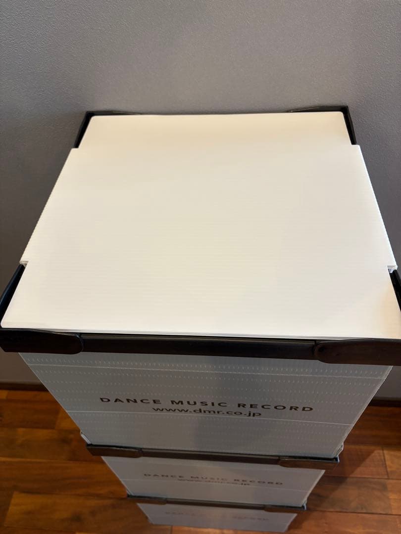 DMR レコード コンテナ グレー 3個セット フタ ホワイト付属