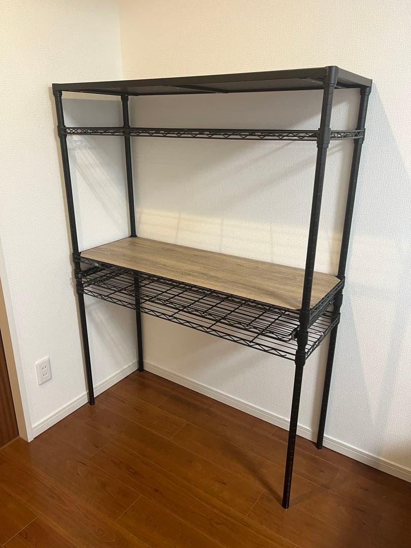 スチールラック 黒 Luminous NOIR スライド天板