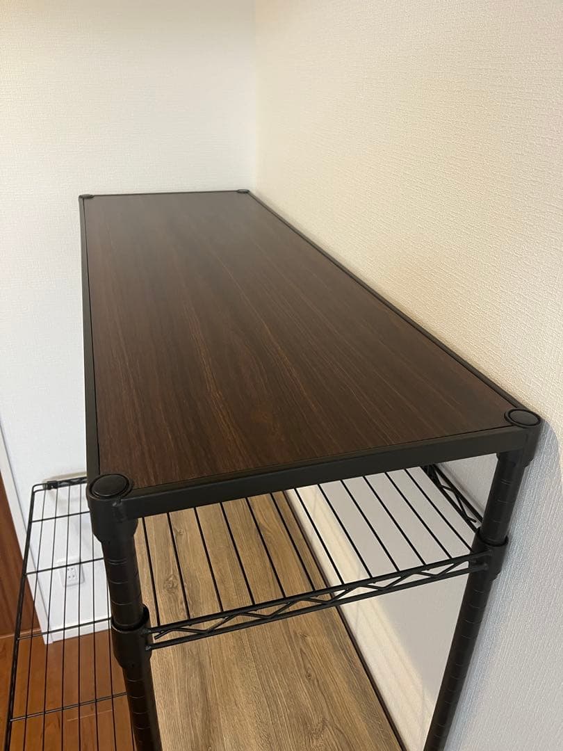 スチールラック 黒 Luminous NOIR スライド天板