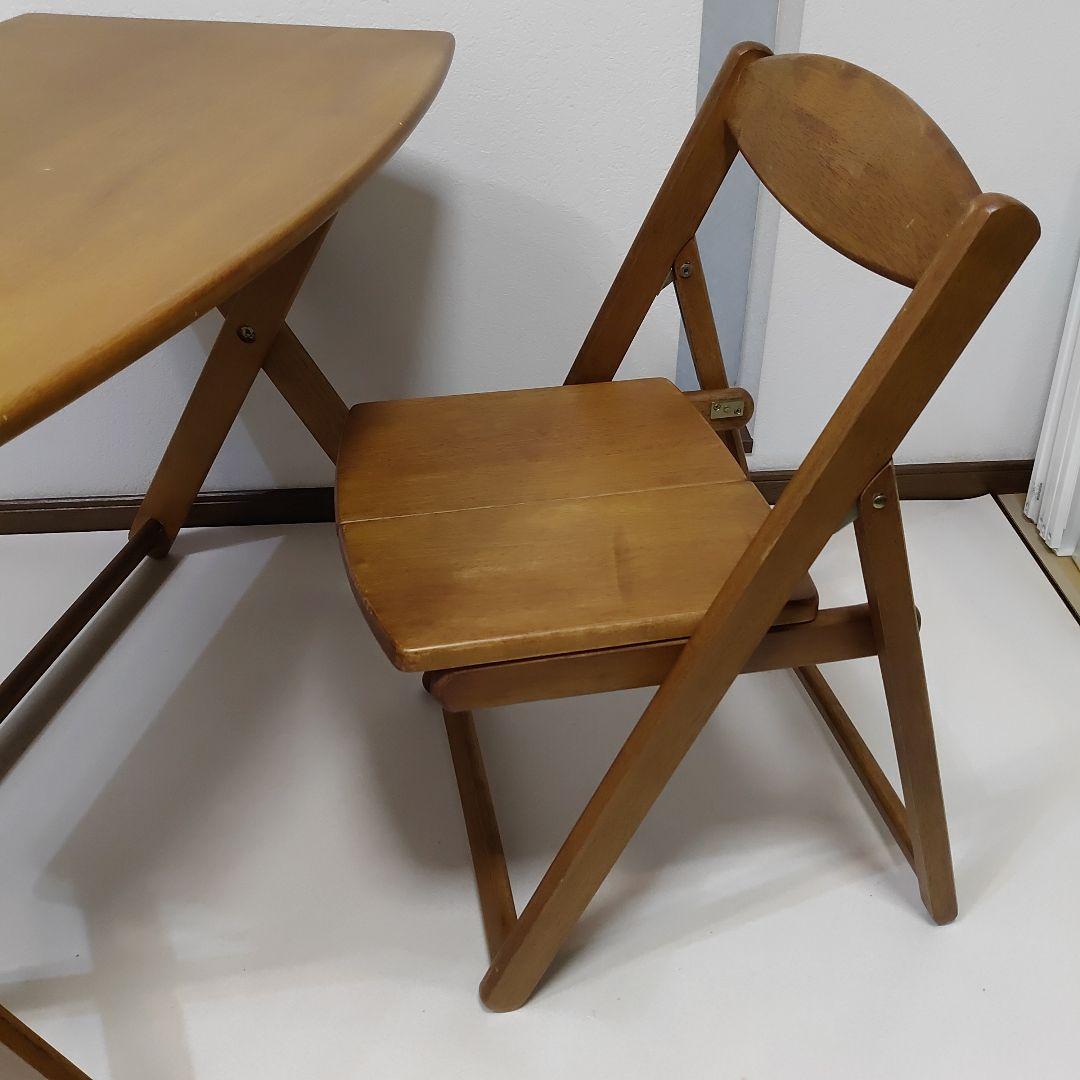 アンティーク　Desk ＆ Chair　折りたたみ　デスク ＆ チェア セット