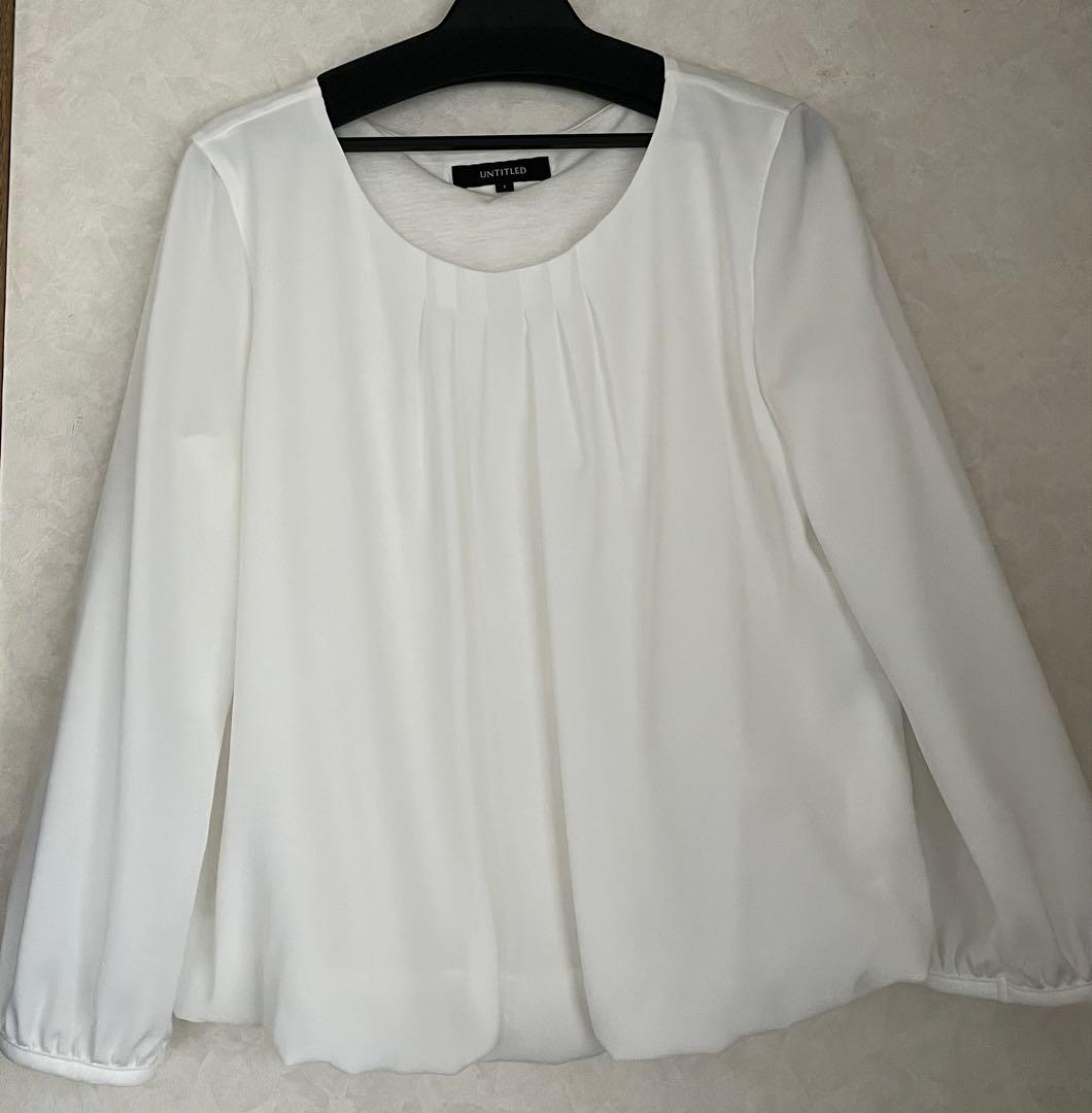 【UNTITLED】 ウエストイン見え パウダリータックブラウス サイズ３