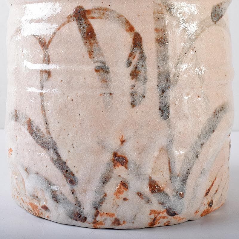 茶道具　山崎道正作　絵志野　水指　裏千家十五代鵬雲斎極め箱　M　R8732B