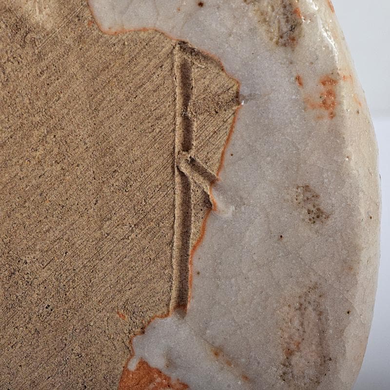 茶道具　山崎道正作　絵志野　水指　裏千家十五代鵬雲斎極め箱　M　R8732B