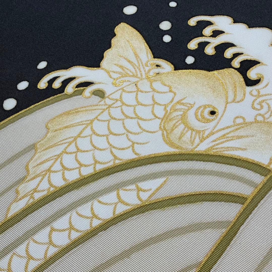 m-89 鯉の滝登り 塩瀬 名古屋帯 正絹