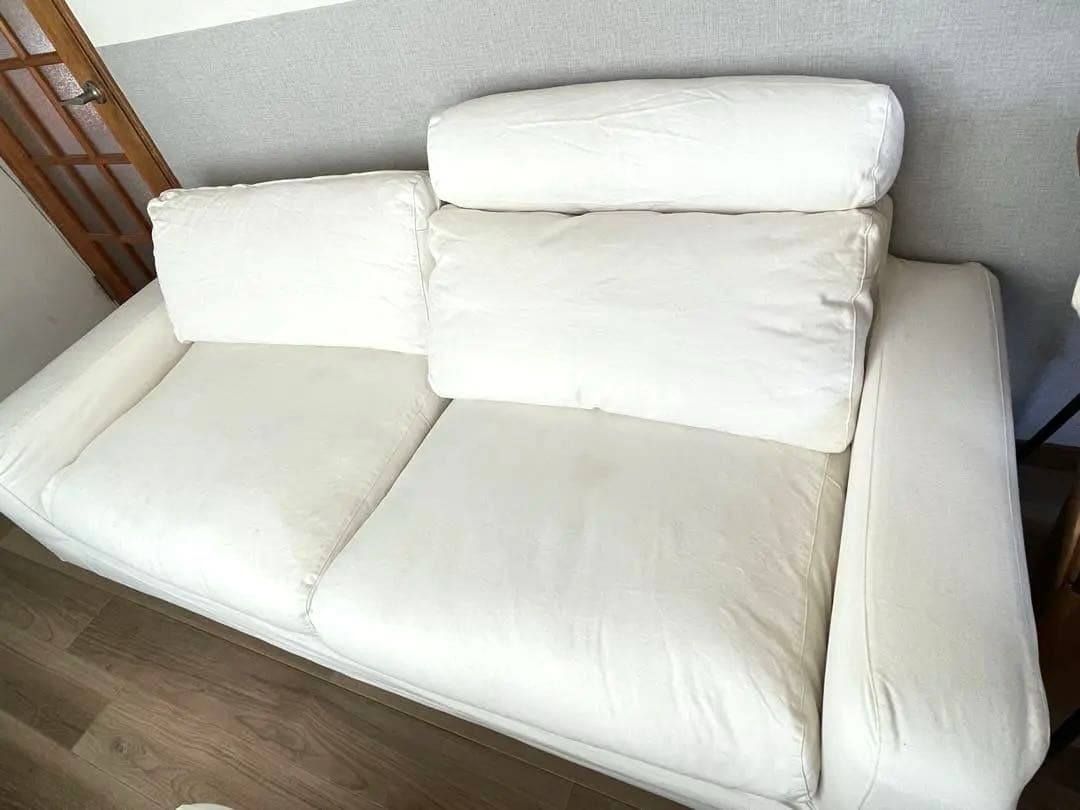 無印良品 2.5シーター ワイドアーム ダウンフェザーポケットコイル 生成